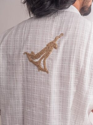 Dhatura (#01)</br>Epitome of Beauty – Jute Work on Chanderi Kurtas</br>[Kurta (₹3,800/-), Pant (₹1,200/-)]