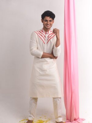 Mugdha (#03)</br>Epitome of Beauty – Hand Block Chanderi</br>[Kurta (₹5,800/-), Pant (₹1,200/-)]