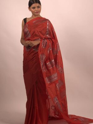 Sparkle (#01)</br>Abstract Hand Painting on Silk Saree