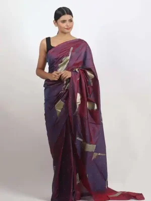 Sparkle (#03)</br>Abstract Hand Painting on Silk Saree